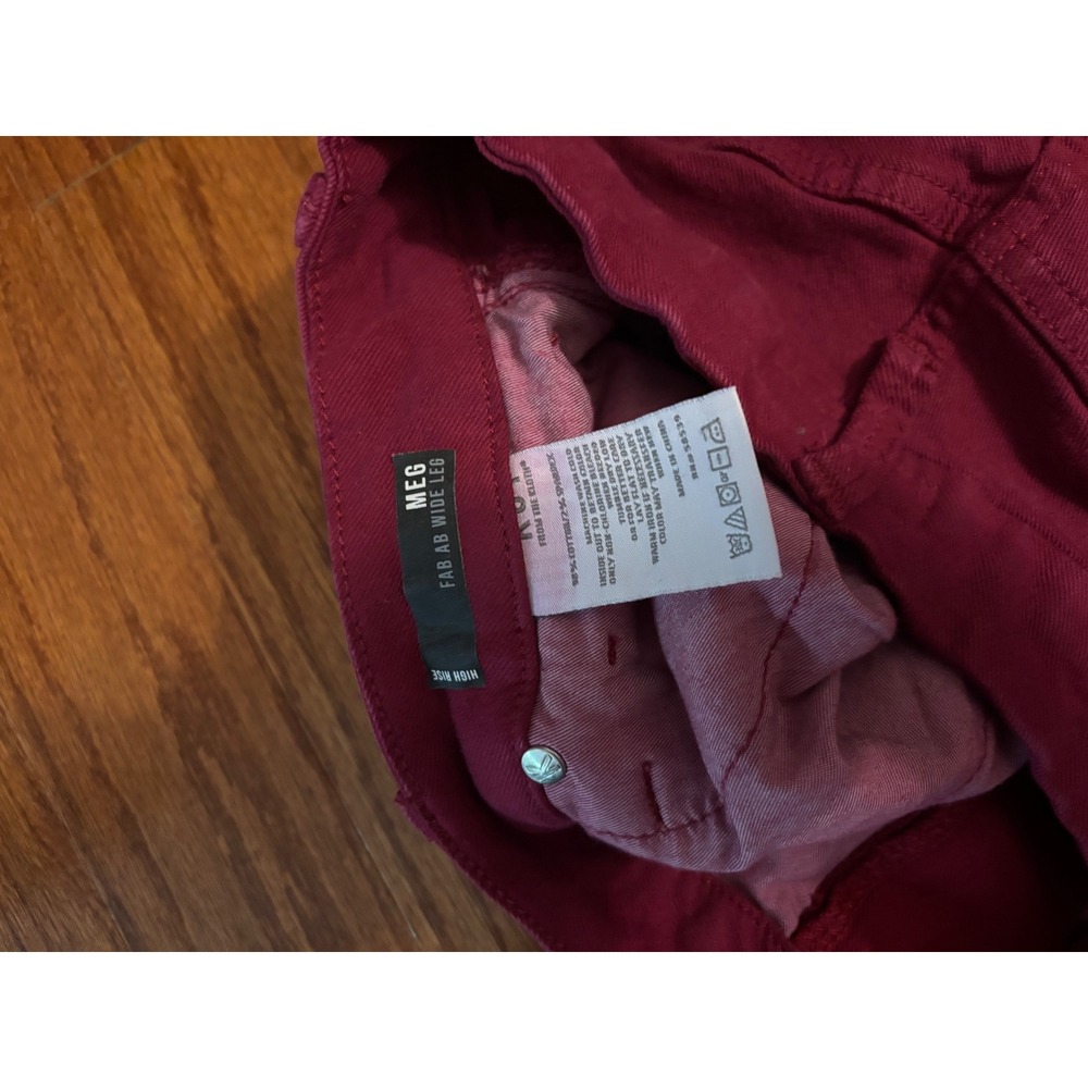 Kut From The Kloth Pink High Rise Meg Fab Ab Wide Leg Jeans Size 4 - Picture 8 of 11